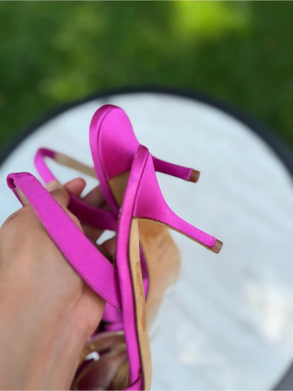 Kate Spade New York Pink Satin Bow Slingback Heels Pumps Italy Women’s 7.5 B